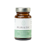 Puristic Brainbooster Omega 3 Kapseln in braunem Schraubglas zur Unterstützung des Gehirns