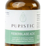 Nahaufnahme von Puristic Fieberblase Ade im braunen Glas zur Unterstützung des Immunsystems