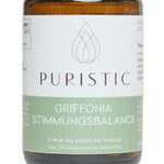 PURISTIC® Griffonia Stimmungsbalance – Etikett in Nahaufnahme
