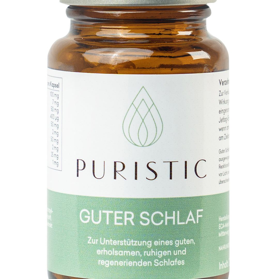Nahaufnahme von Guter Schlaf Produkt in Kapselbox zur Unterstützung eines erholsamen Schlafes