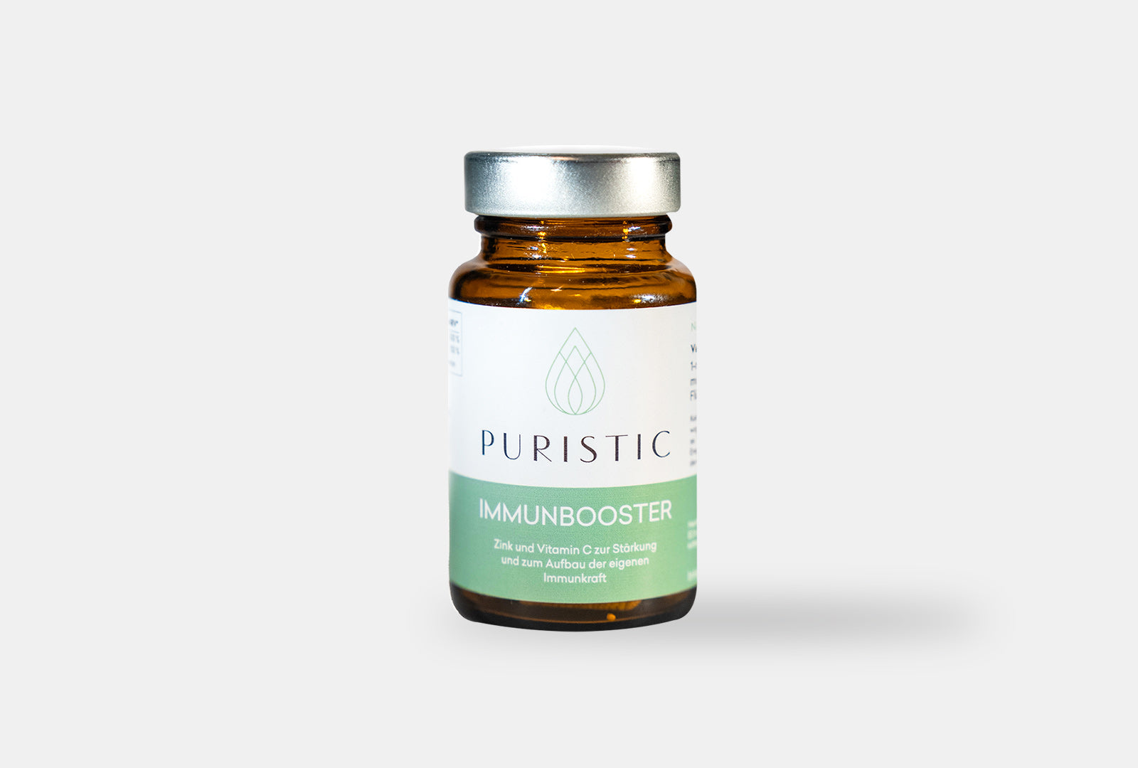 Puristic Immunbooster Nahrungsergänzung im braunen Glas zur Stärkung der Immunabwehr