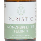 PURISTIC® Mönchspfeffer Feminin – Etikett in Nahaufnahme
