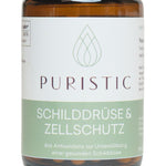 PURISTIC® Selen Schilddrüse & Zellschutz – Etikett in Nahaufnahme