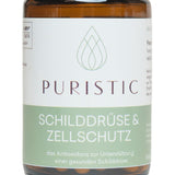 PURISTIC® Selen Schilddrüse & Zellschutz – Etikett in Nahaufnahme