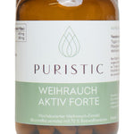 PURISTIC® Weihrauch Boswellia – Etikett in Nahaufnahme
